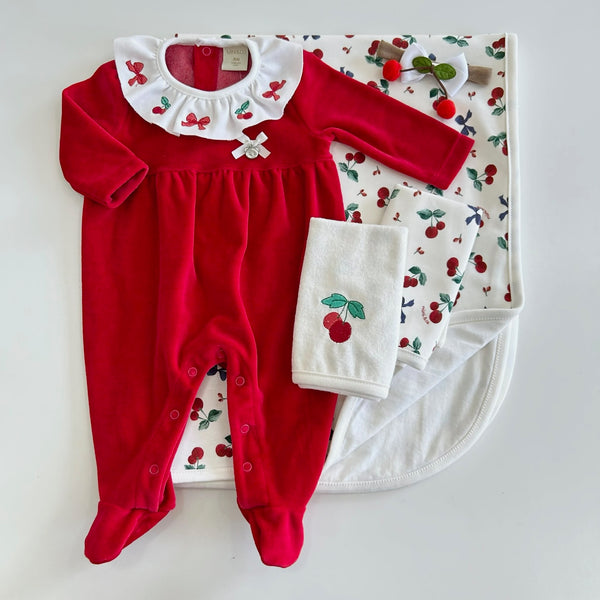 Macacão Longo Plush Vermelho Cerejinha