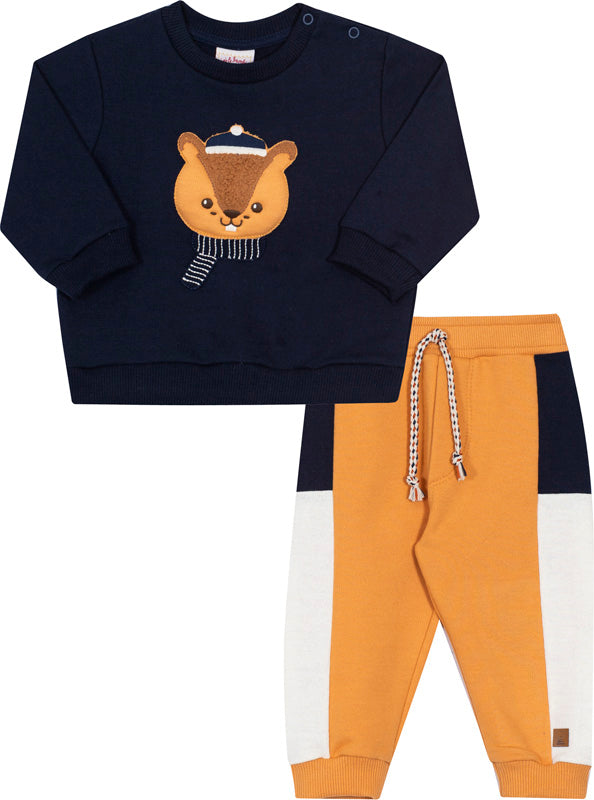 CONJUNTO MOLETON APLIQUE RAPOSA - NINI&BAMBINI