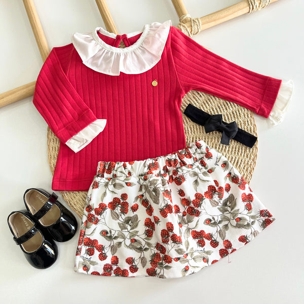 Conjunto Blusa e Short Saia Algodão Egípcio Ladybug