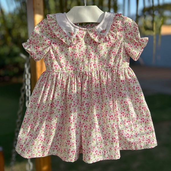 Vestido Infantil Magnólia com Golinha Bordada - Coleção Esmeralda