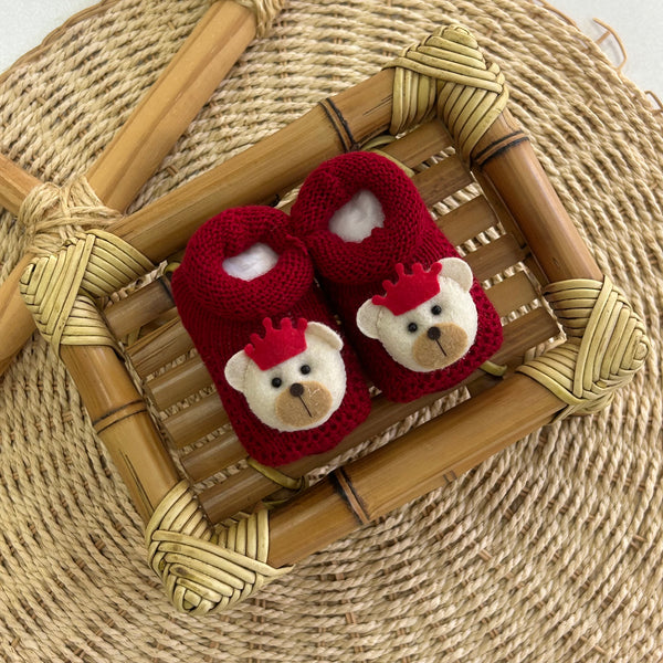 Sapatinho Tricot Urso Rei