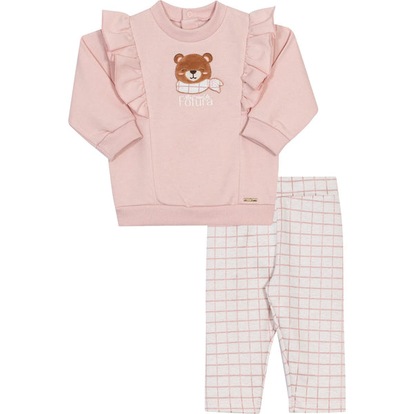 Conjunto Moleton Ursinha Cachecol - Nini&Bambini
