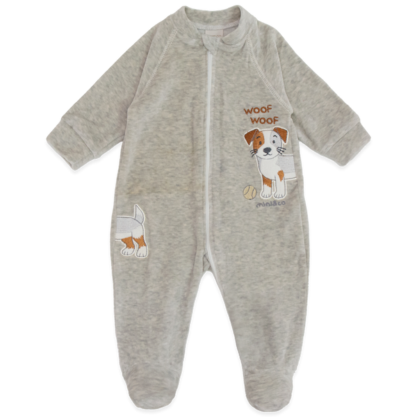 Macacão Manga Longa Com Zíper Plush - Cachorrinho