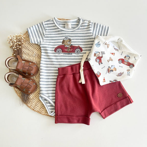 Conjunto Body Listras e Short  Algodão Egípcio - Racer