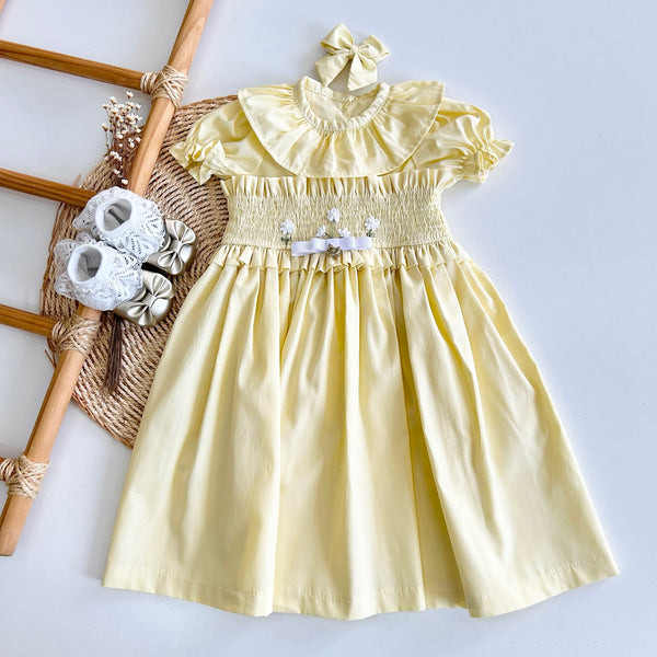 Vestido Amarelo Clássico Margaridas - Ceci