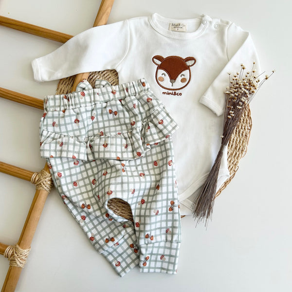 Conjunto Body Manga Longa Raposa e Calça Babado - Amigos da Floresta
