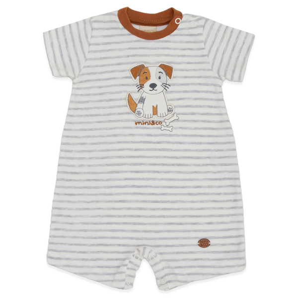 Macacão Curto Listras - Cachorrinhos