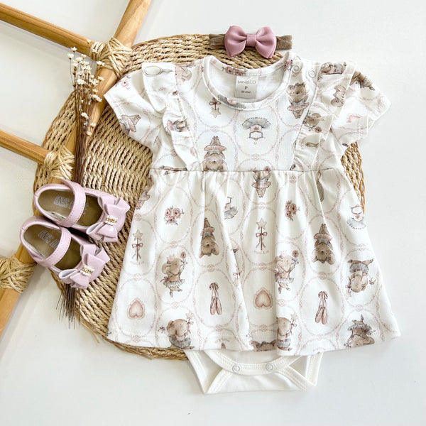 Vestido Body com Recorte e Babado - Ratinhas