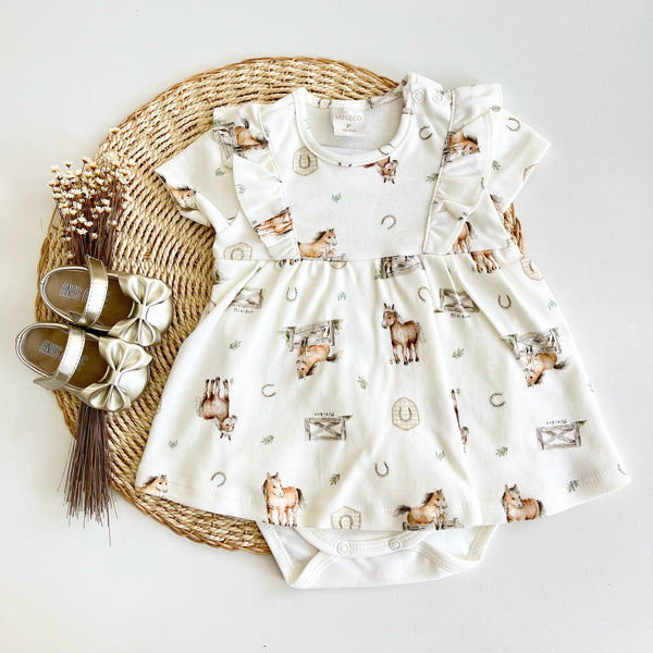 Body Vestido com Babado - Cavalinhos