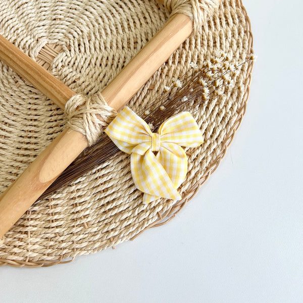 Laço Bico de Pato  Amarelo Xadrez