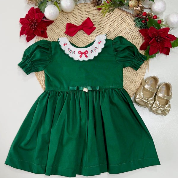 Vestido Estrela de Natal Verde - Coleção Magia