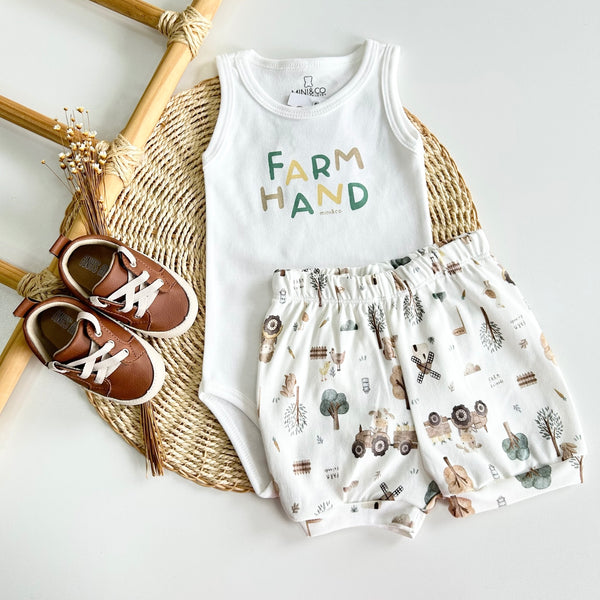 Conjunto Body Regata e Short Fazendinha Farm Hand