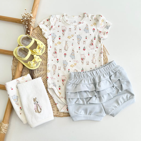 Conjunto Body Coelhinha e Short Babado - Rose Garden