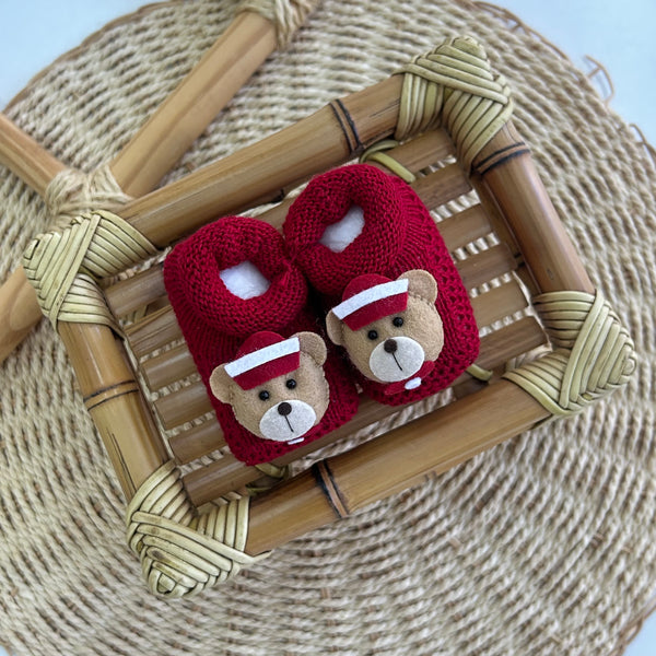 Sapatinho Tricot Urso Marinheiro