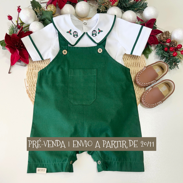 Jardineira Estrela do Natal Verde - Coleção Magia