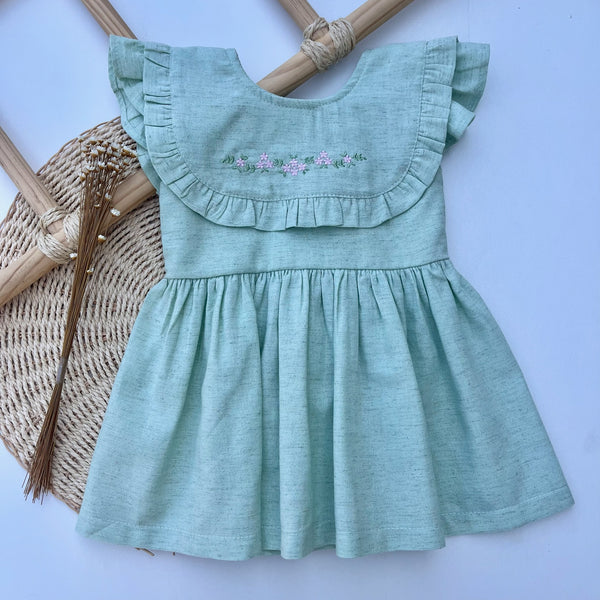 Vestido Infantil Jasmin Bordado  - Coleção Esmeralda