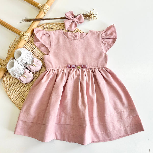 Vestido Linho Rosê - Aline