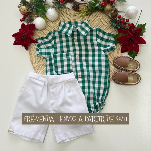 Conjunto Body Camisa Sonho Dourado Verde - Coleção Magia