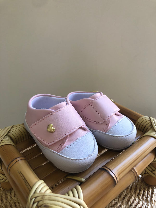 Tênis Velcro Rosa Bebe